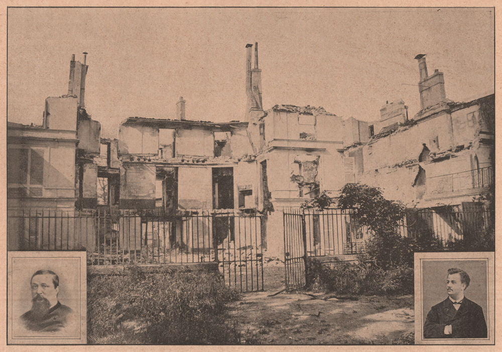 PARIS COMMUNE 1871 Maison/Portrait Pierre Bonaparte, Auteuil.Victor Noir c1873